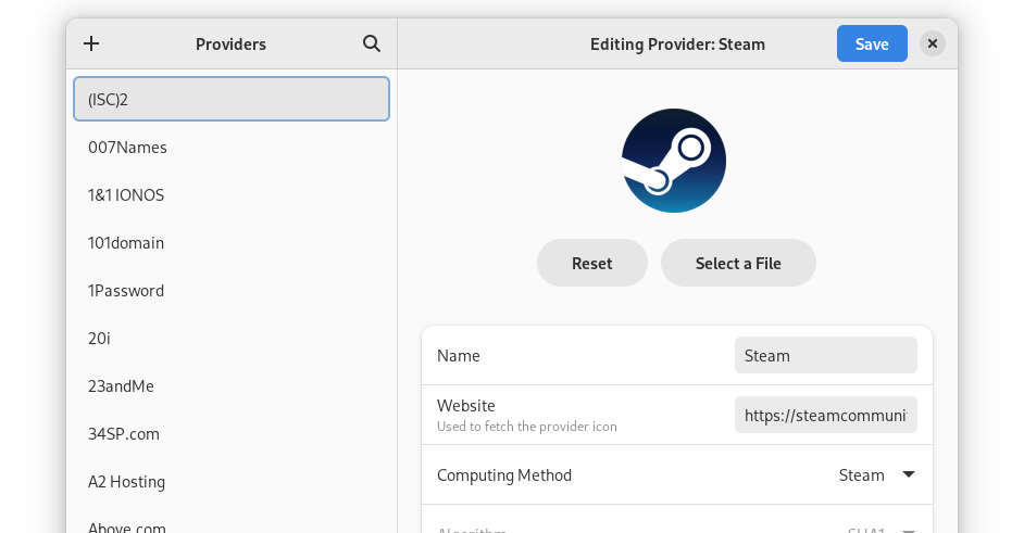 Authenticator screenshot